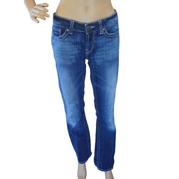 BKE Denim Sabrina Bootcut Jeans Womens 28L Blue Stretch Cotton Blend Boho Casual - Picture 1 of 7